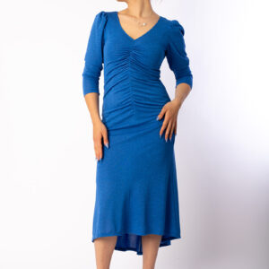 raffiniertes Cocktailkleid ANGELINA in Farbe Saphir, Frontansicht