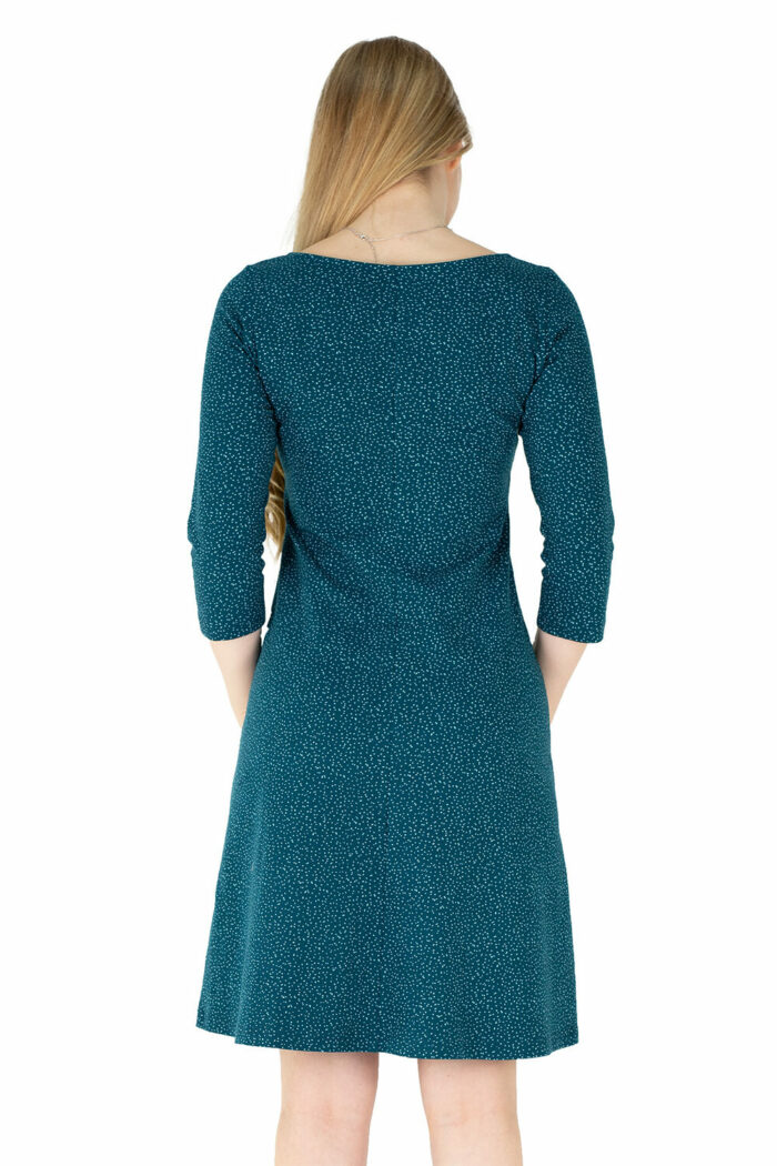 Kleid Audrey M., Farbe Petrol-SpottiesByNight, back