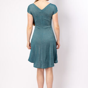 Rückenansicht bei Kleid Felica aus leichtem Viskose-Lurex Jersey