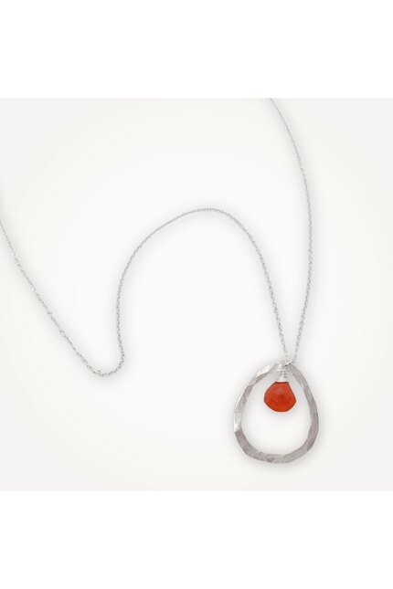 Halskette mit Kieselsteinen aus Sterlingsilber • Karneol 03