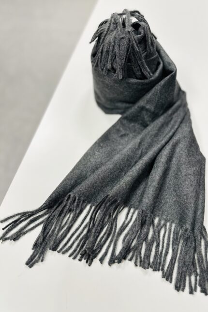 Dicker Sky Cashmere Winterschal mit Fransen in GreyMelange