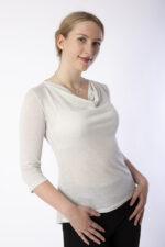 Fair Fashion, elegantes Wasserfallshirt Dreiviertelarm