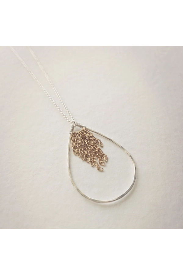 Leonne Teardrop Halskette • Sterling Silber Gold 01