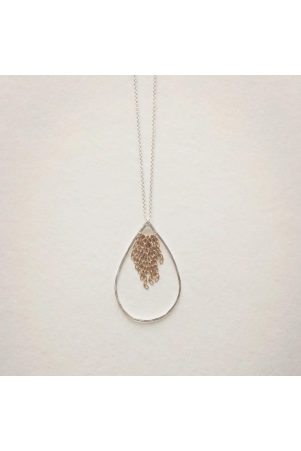 Leonne Teardrop Halskette • Sterling Silber Gold 04