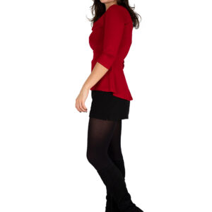 Fair Fashion, elegantes Wasserfallshirt Dreiviertelarm aus Viskosejersey in rot.