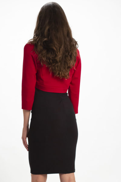 Bolero NELE in rot mit schwarzem Etuikleid
