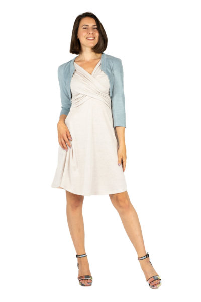 Kurzjäckchen NELE in IceBlueVelvet im Duo mit Tanzkleid FELICA