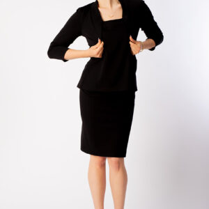 Bolero Nele Farbe schwarz in Kombination mit Shirt Monique und Rock Tessa