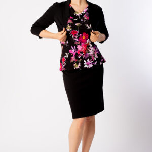 Bolero Nele Farbe schwarz in Kombination mit Shirt Liz und Rock Tessa
