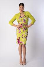 Bolero Nele Farbe Pistazie in Kombination mit Kleid Sunnie in SpringFlowerGreen